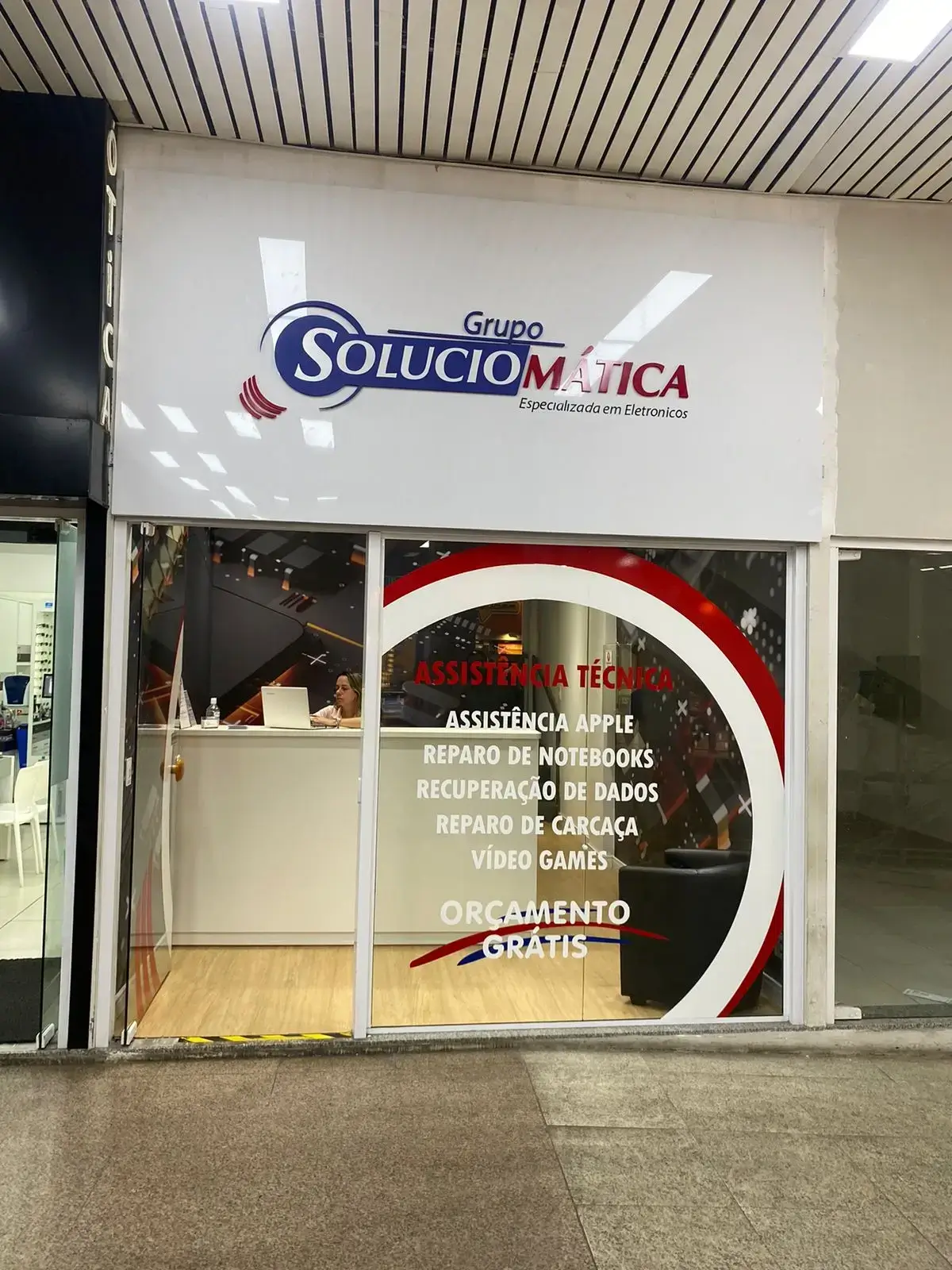 Recepção da loja Soluciomática